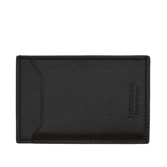 Montblanc Slim Business Card Holder Wallet 3cc Bicolor Blue Black Leather New - Picture 2 of 3